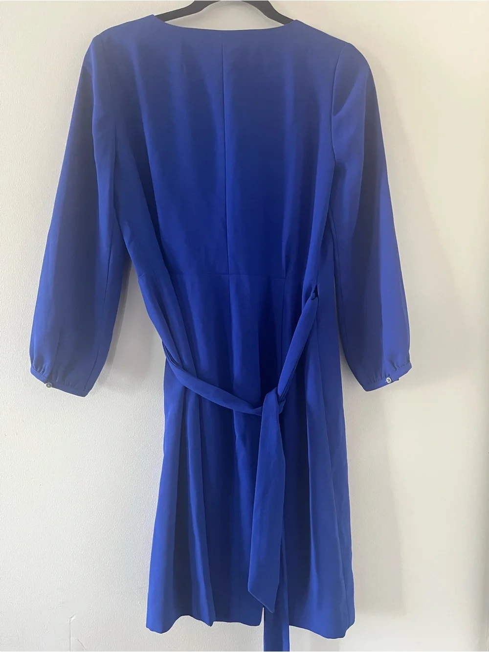 J Crew Royal Blue Wrap Mini Dress 2 Tie Waist Career Office Business Casual